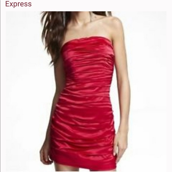 Express | Red Silk Dress - Picture 1 of 4